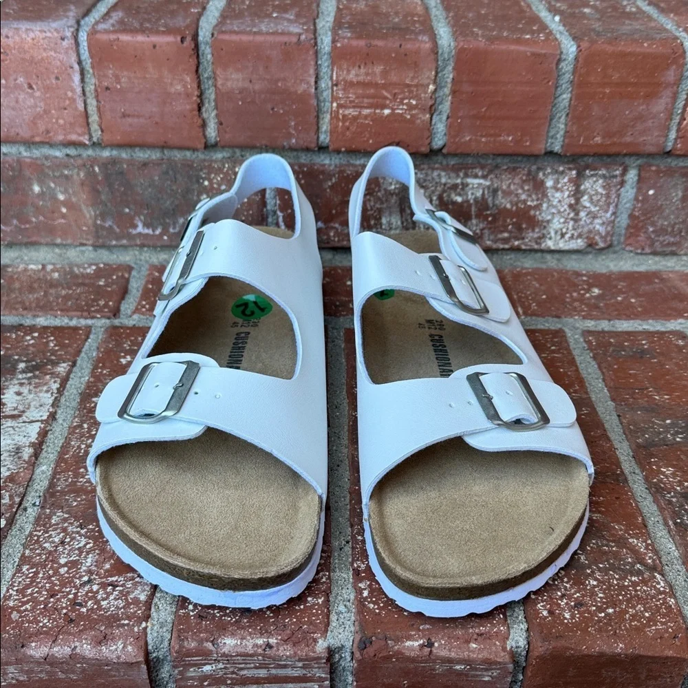 Cushionaire Leland Light Blue Double Buckle Comfort Footbed Sandals Mens Size 12